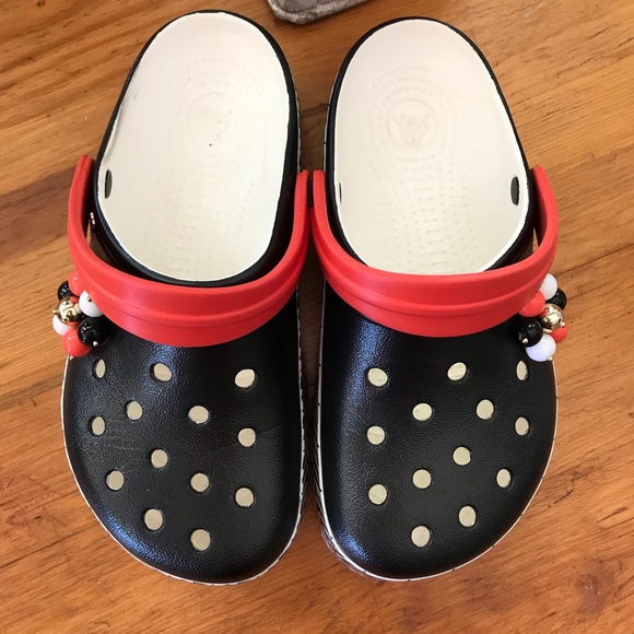 black and orange crocs